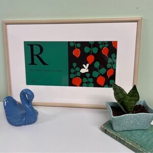 “R is a Rabbit” Unpublished Alphabet Children’s Book Lithograph Wall Decor Frame